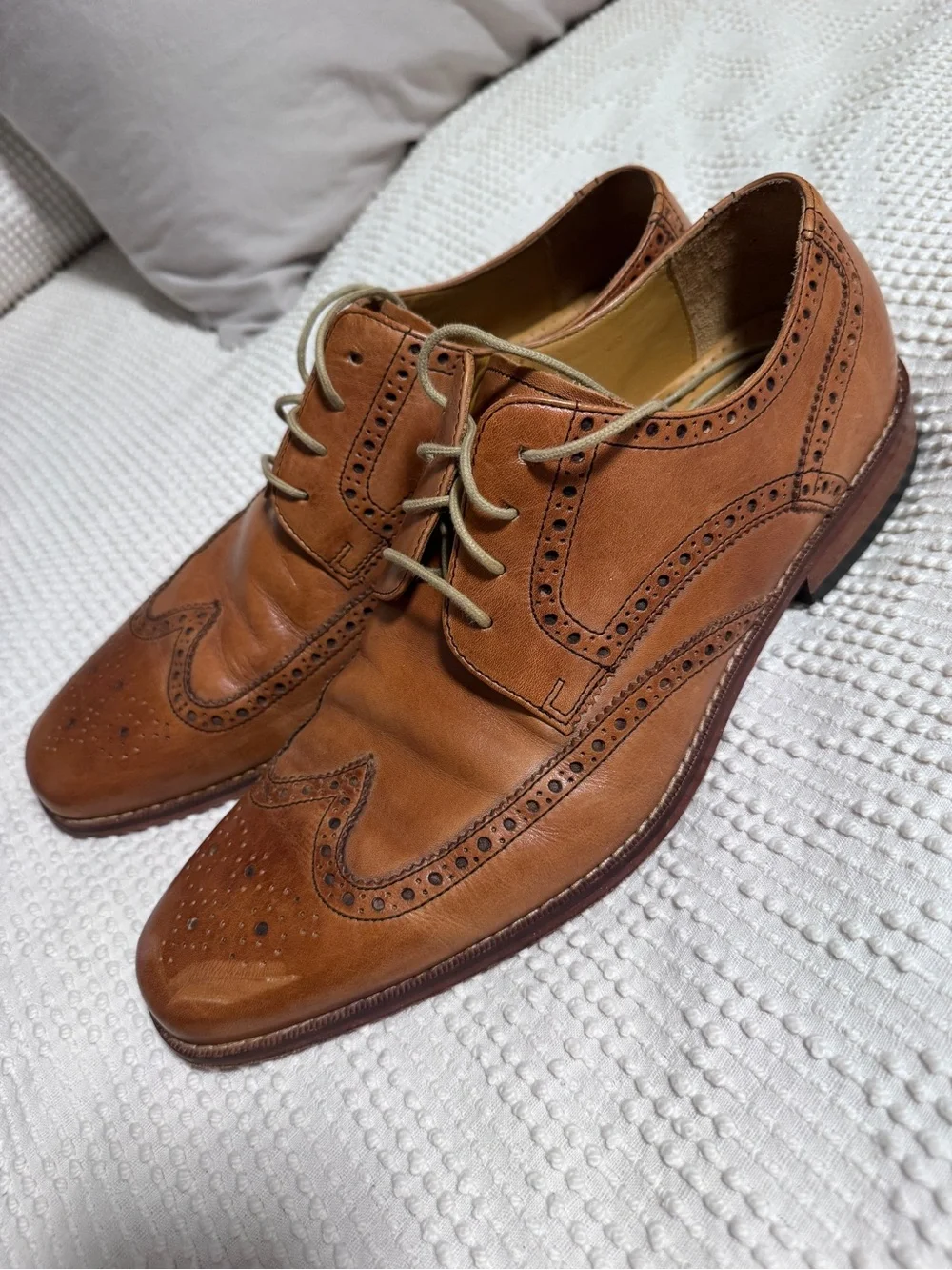 Cole Haan Tan Leather Wingtip Oxfords